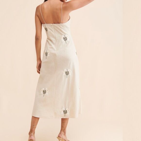 Sachin + Babi Cream Midi Dress with Floral Embroidery - Picture 7 of 16